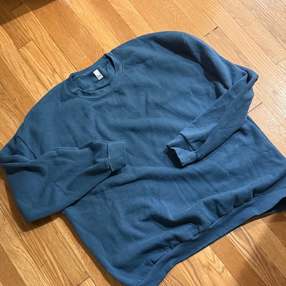 American Apparel Men's Crewneck Sweater in Dusty Blue